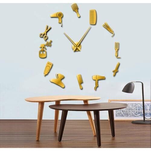 DIY Large Wall Clock Frameless Silent 3D Mirror Stickers Watch Home Decor