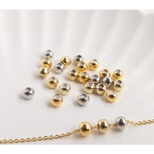 3-5MM Color Retention Real Gold Plated Copper Adjustable Beads Silicone Plugs Chain Positioning DIY Jewelry Accessories