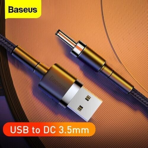 Baseus USB to DC 3.5mm Power Cable USB A Male to 3.5 Jack Connector 5V Charger Adapter for HUB USB Fan Lamp Power Charging Cable