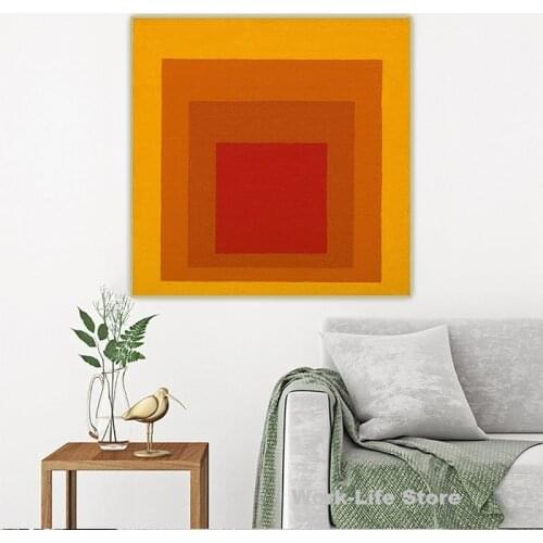 Josef Albers《Homage To The Square》Canvas Art Oil Painting Abstract Artwork Painting Picture Wall Decor Home Decoration No Frame