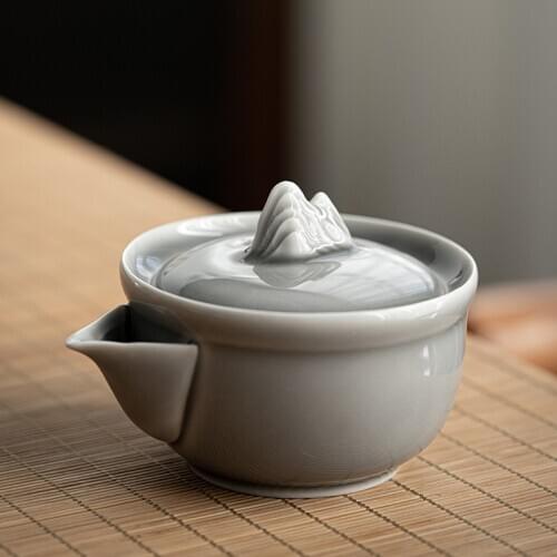 Ice Gray Enamel Pot Ceramic Kung Fu Teapot Teacup Japanese Style Handmade Iceberg Tureen Make Device Ceramic Teapot Tea Infuser