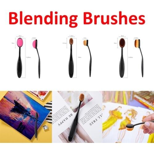 3 Types Blending Brushes Ergonomic Handles Fine Soft Bristles Drawing Painting Makeup for DIY Craft Ink Scrapbooking 2021 New