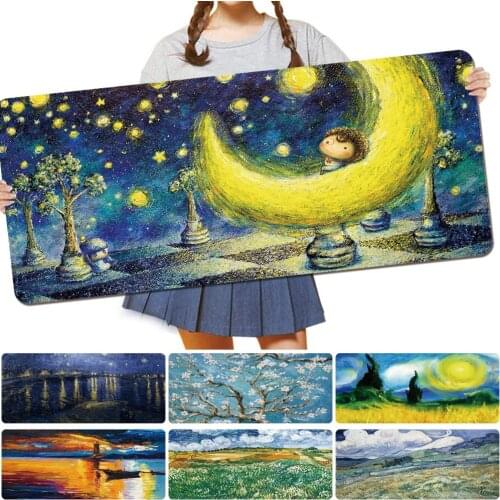 Mouse Pad High Quality PU Leather Waterproof Painting Pattern Series Computer Keyboard Mousepad Anti-slip Game Mouse Mat