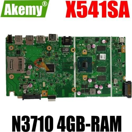 AKEMY X541SA Laptop Motherboard For ASUS VivoBook Max X541SA X541S F541S Original Mainboard 4GB-RAM N3710 CPU