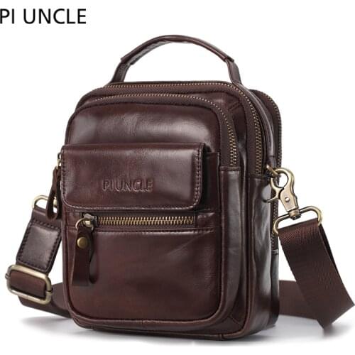 Mens Leather Shoulder Messenger Bag head layer leather small messenger bag mobile phone bag multifunctional shoulder bag