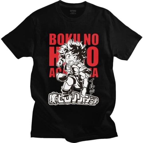 My Hero Academia Deku Tshirt Funny Manga Boku No Hero Academia T Shirt Men Anime T-shirt One For All Black Tee Tops Merch Gift