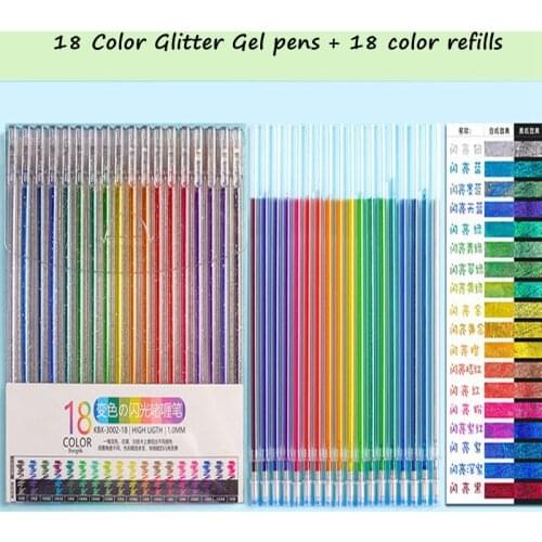 8/12/18 Color Glitter Pen Refill Rod Set Cute Glitter Gel Pens Marker for Making Cards,Journaling Crafting Doodling Drawing