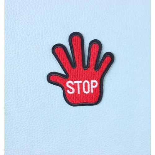 Hand Finger Embroidered Patches Clothing Iron on Transfer Appliques DIY Cute Clothes Badge Sticker for Backpack Patch