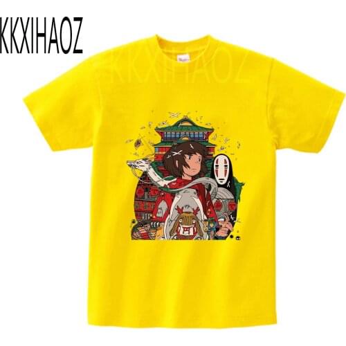 New Kawaii T Shirt Kids Funny Japanese Cartoon Spirited Away Children Clothes Studio Ghibli Anime Graphic Tees Boys/girls Tops