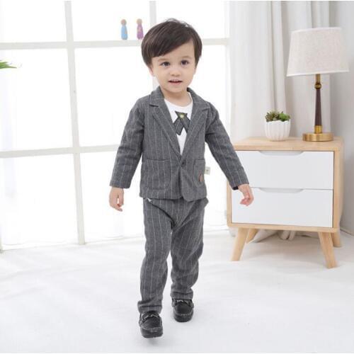 New Arrival Cool Boys 3-piece Stripe Suit Set /Flower Boy Clothes 3163
