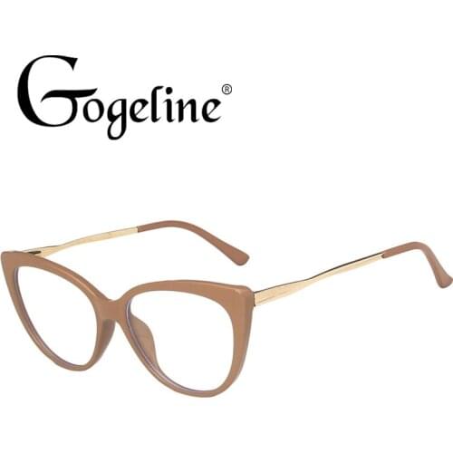 Cat Eye Optical Glasses Frame Women Anti Blue Light Eye Glasses Frame Ladies Red Metal TR90 frame Spectacles Frame Brand