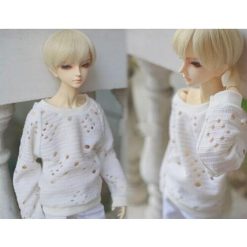 D01-P612 Doll handmade clothes 1/4 1/3 uncle MSD SSDF SD doll Accessories White hollow Knitted raglan sleeve bat shirt 1pcs