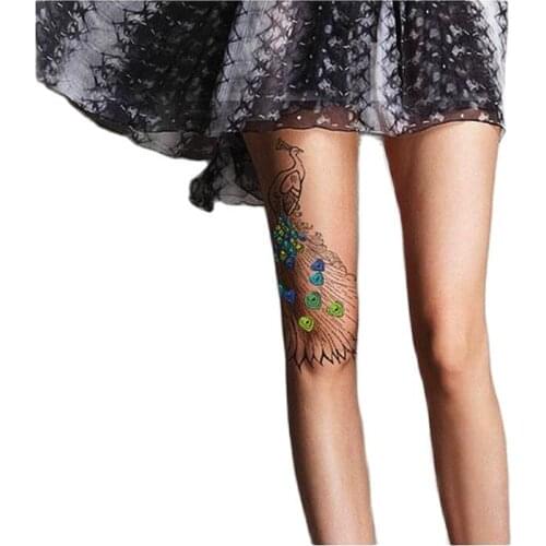 2017 personality peacock pantyhose vintage print pantyhose womens stockings female stockings