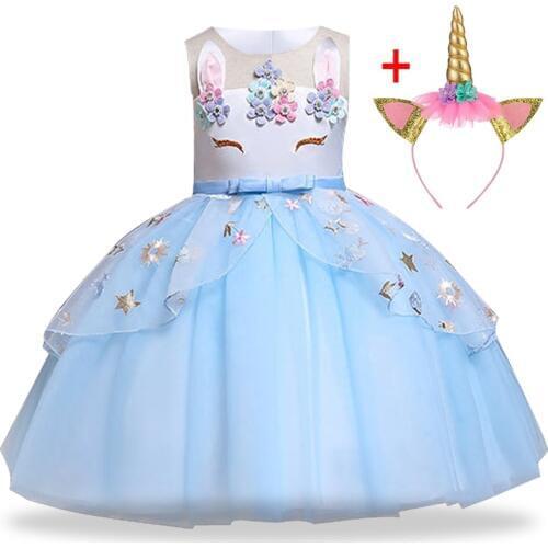 Unicorn Dress Birthday Kids Dresses For Girls Costume Halloween Christmas Dress Children Party Princess Dresses Elsa Cinderella