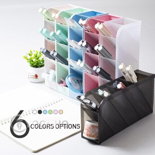 Simple Large Capacity Simple Large Capacity Desk Pen Holder Pencil Makeup Storage Box Desktop Organizer School Office Stationery