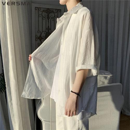 VERSMA Korean Kpop Chic SUGA Short Sleeve Sexy Shirt For Men Women Blouse Summer See Through Transparent Shirt Male Dropshipping