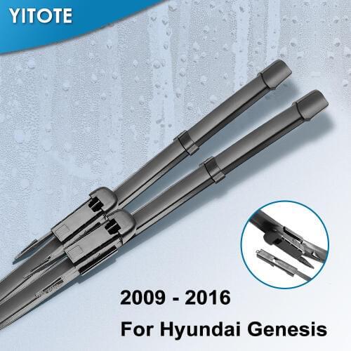 YITOTE Wiper Blades for Hyundai Genesis / Genesis Coupe Fit Pinch Tab Arms / Hook Arms