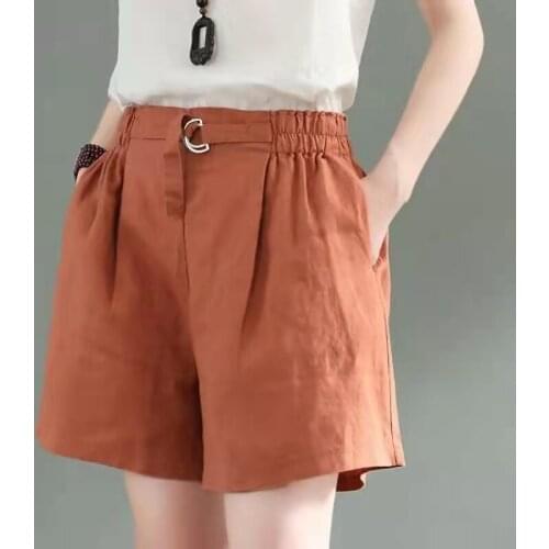 Limiguyue Oversize Sashes White Linen Shorts Women Summer Loose Casual Wide Leg Short Trousers Sweat Shorts Baggy Jogger K1227