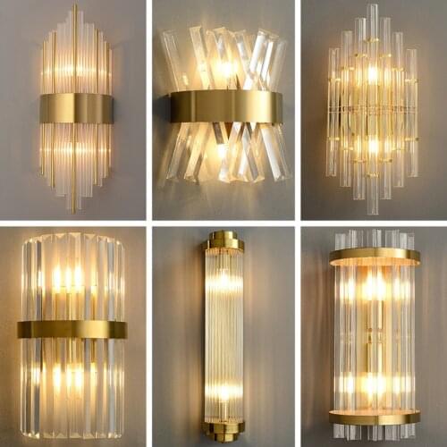 Modern Light Luxury Crystal Wall Lamp Living Room Tv Background Wall Dining Room Led Bedroom Bedside Lighting