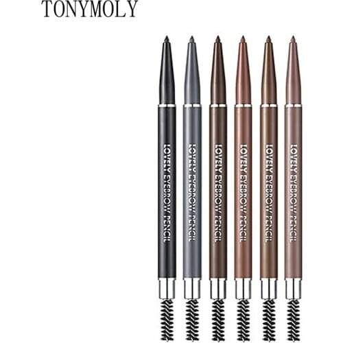 TONYMOLY Lovely Eyebrow Pencil 0.1g Waterproof Natural Long Lasting Brown Pigments Rotatable Eye Tattoo Pen Korean cosmetics