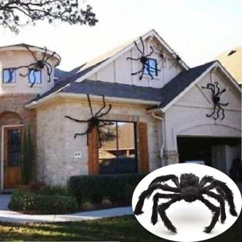 30cm/50cm/75cm/90cm Black Spider Halloween Decoration Haunted House Prop Indoor Outdoor Giant Decor Halloween Decoration