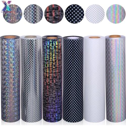 XFX HTV Cricut Vinyl Film 1 Sheet 25x100cm Holographic Laser Heat Transfer Vinyl for T Shirts DIY Cricut Heat Transfer Stickers