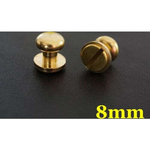 50pc Q6-8mm Solid Brass belt screw Chicago Screw Leathercraft