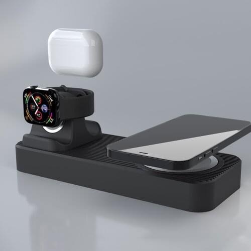 3 in 1 Charging Stand, Compatible with Mag-safe Stand Watch Series 6/SE/5/4/3/2 A-irPods Pro and PHONE Series 12/11/Xs