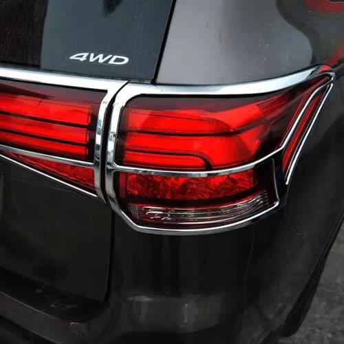BBQ@FUKA For Mitsubishi Outlander 2015 2016 Chrome Rear Tail lights Lamp Covers Protector