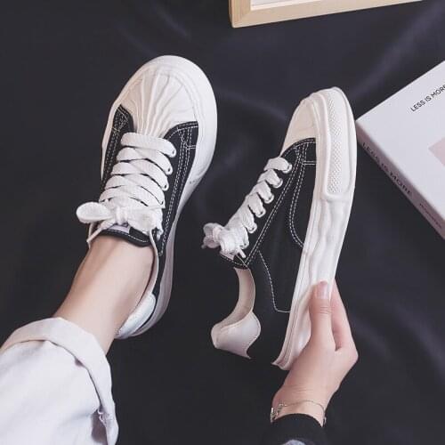 2021 Summer New Breathable Dissolving Shoes Black Shell-toe Canvas Shoes Womens Casual All-match Sneakers Zebra Gumshoes Girl