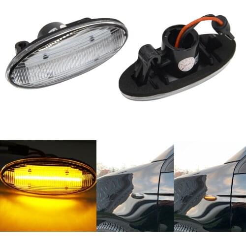 2pcs Amber Clear Lens Full Led Side Marker Light For Nissan Qashqai Dualis Juke Micra March Micra Note X-Trail Turn Signal Lamp