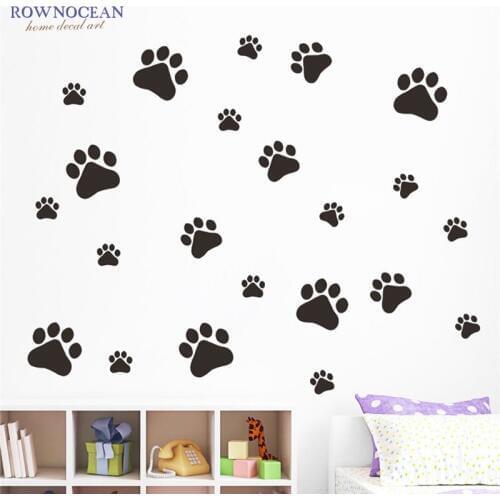 22pcs/set Cute Cartoon Animals Bear Claw Palm Prints DIY Wall Sticker Nursery Vinyl Home Decor Childrens Kids Bedroom Art N806