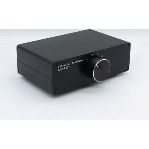 4 (1)IN 1 (4)OUT 4 way audio INPUT RCA signal cable splitter selector audio selector switcher switch schalter Source connector