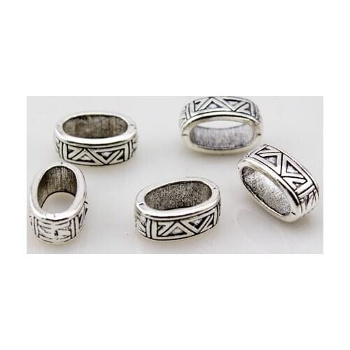 20pcs/lot Antique Silver Color 11*6mm Large Big Hole Beads Vintage Metal Spacer Beads For Bracelet Diy Jewelry Making Findings