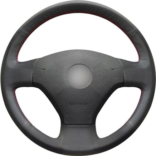 Black Artificial Leather Hand-stitched No-slip Car Steering Wheel Cover for Volkswagen VW Jetta 5 2006-2010 Old Jetta