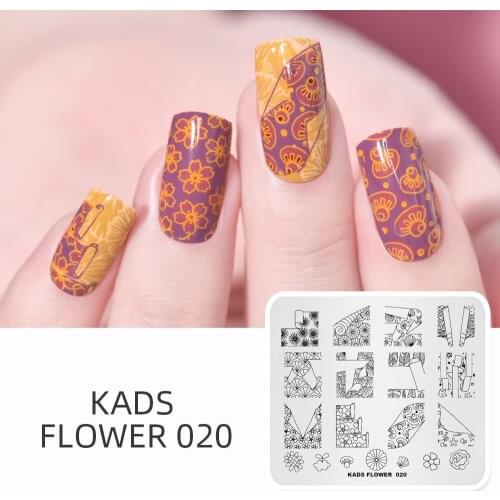 KADS Flower 020 design nail art decorations stamp nail art stamp stencil stamping template plates for nail stamping polish