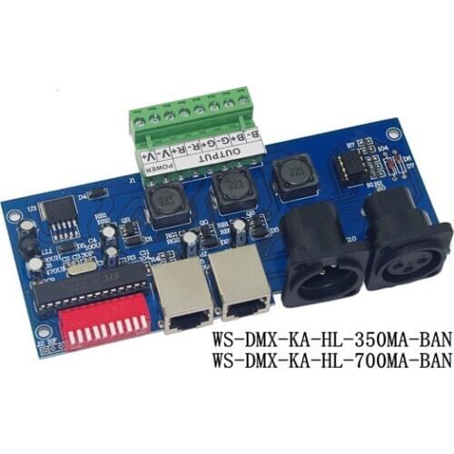 DMX512 Decoder DC12V-24V Constant Current 350MA/700MA* Controler for led lamp strip modules WS-DMX-KA-HL-350MA-BAN