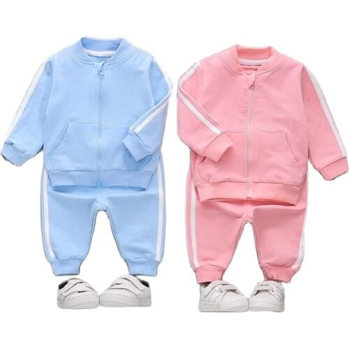 Infantil Baby Boys Girls Clothes Casual Sport Suit Long Sleeve Zipper Jacket Pants 2pcs/Set Boys Outfits Newborns Babies Gifts