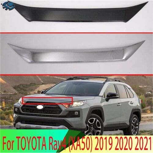 For TOYOTA Rav4 (XA50) 2019 2020 Front Hood Bonnet Grill Grille Bumper Lip Mesh Trim Cover Molding Car Styling Kit Sticker