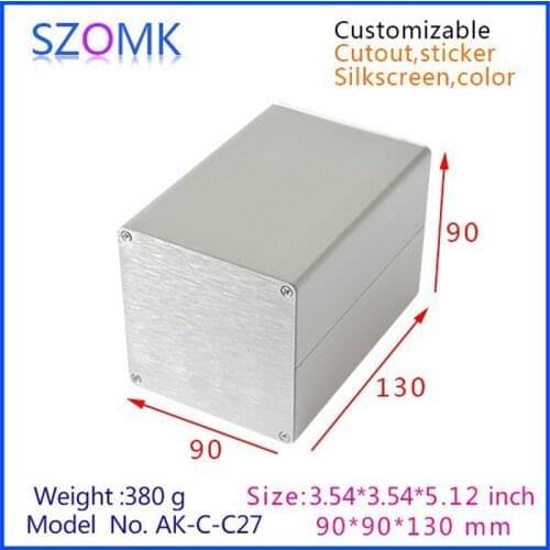 1 pc, 90*90*130mm hot selling aluminum junction box distribution enclosure pcb boxes aluminum case for electronics project