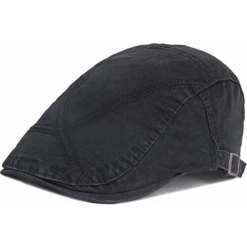 Cotton Spring Summer Solid Color Newsboy Caps Flat Peaked Cap Men and Women Painter Beret Hats 73