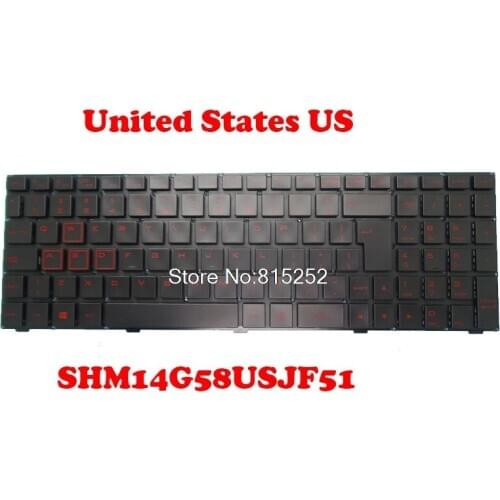 Laptop Keyboard For MAINGEAR K15 A13 SHM14G58USJF51 82R-15D038-4012 14G5JF510USW-D United States US Black New No Backlit film