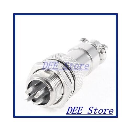 Metal GX12-4 4Pin Male 12mm Screw Type Cable Panel Connector Aviation Plug