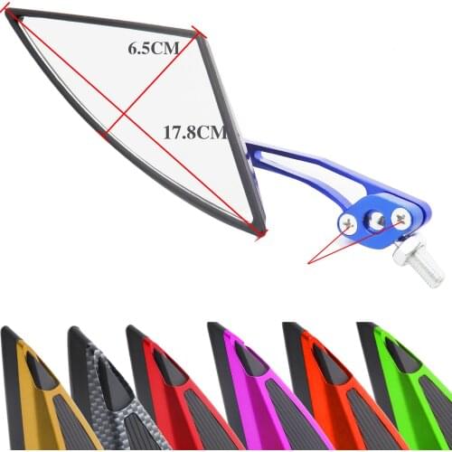 Motorcycle Triangle Rear View Mirrors For Yamaha Honda Kawasaki Universal Clear Lense