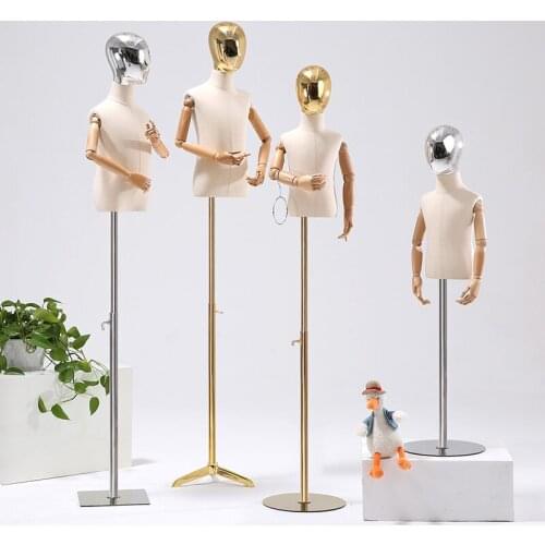 New Style Childrens Model Rack Golden Head Mannequin Electroplated Face Childrens