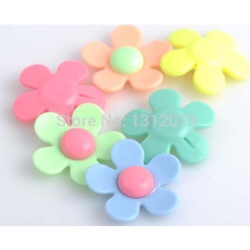 Wholesale Acrylic lucky Color charm Spacer flower Beads Fit DIY Jewelry 22x22mm 50pcs XY115