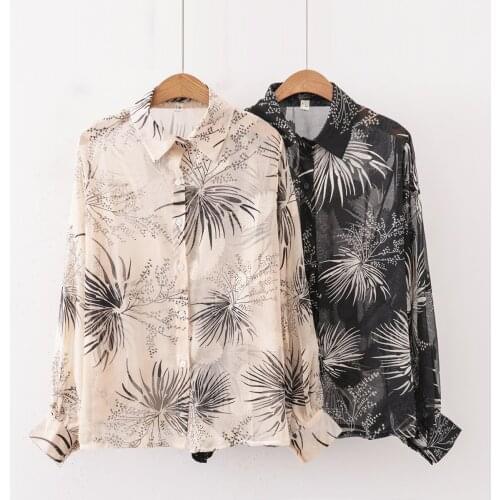 Vacation Womens Tops And Blouses Chiffon Shirt Transparent Plus Size Women Clothes Office Blouse Tunic Camisas Ropa Mujer