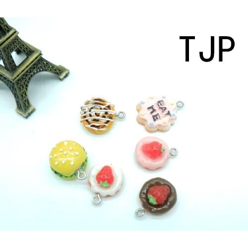 Hamburgers Biscuits Cake Charms Pendants for Handmade decoration bracelets necklace earring key chain Jewelry Making