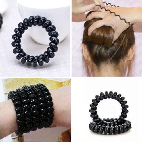 5Pcs/Lot Women Colorful Elastic Hair Bands Rubber Hairband Telephone Wire Rope HairBand Girls Hair Accessories