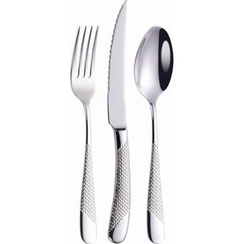 Luxury 304 Stainless Steel Cutlery Set Silverware Kitchen Tableware Cutlery Knife Spoon Fork Set Dinnerware Silver Dinner Set